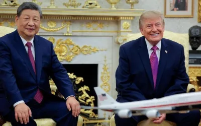 Presiden China Xi Jinping Dan Presiden As Donald Trump Saat Melakukan Pembicaraan Di Ruang Oval Gedung Putih Pada Kamis 249 Wa 1790403013350 169