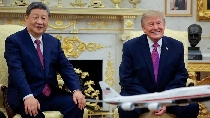 Presiden China Xi Jinping Dan Presiden As Donald Trump Saat Melakukan Pembicaraan Di Ruang Oval Gedung Putih Pada Kamis 249 Wa 1790403013350 169